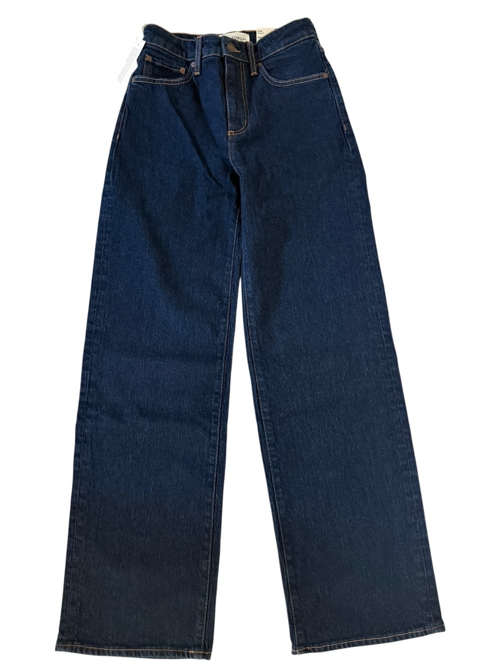 Denim Forum Dark Indigo Jeans with Contrast Stitching